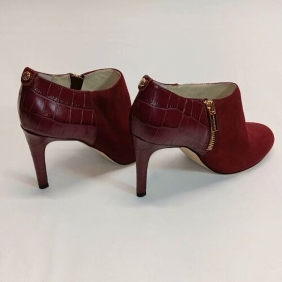 Michael Kors Merlot Sammy Bootie Size 7M Suede Leather High Heel Side Zip NEW - Picture 14 of 15